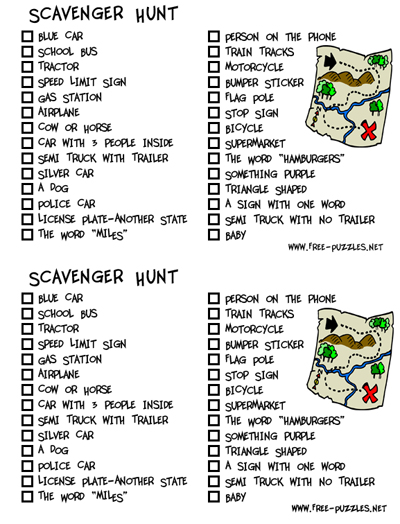 Adult Scavenger Hunt List 50