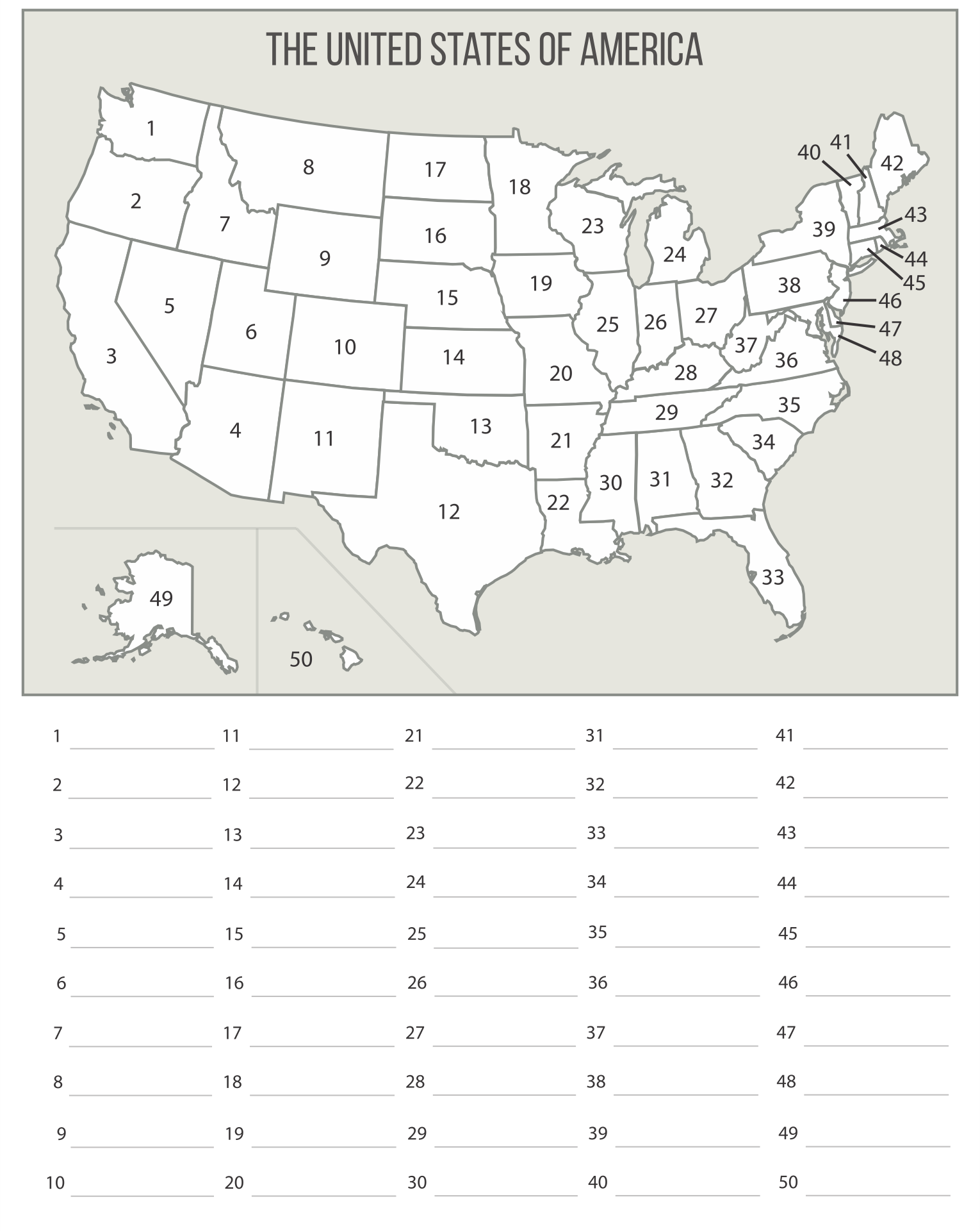 5 Best Images Of Printable Map Of 50 States 50 States