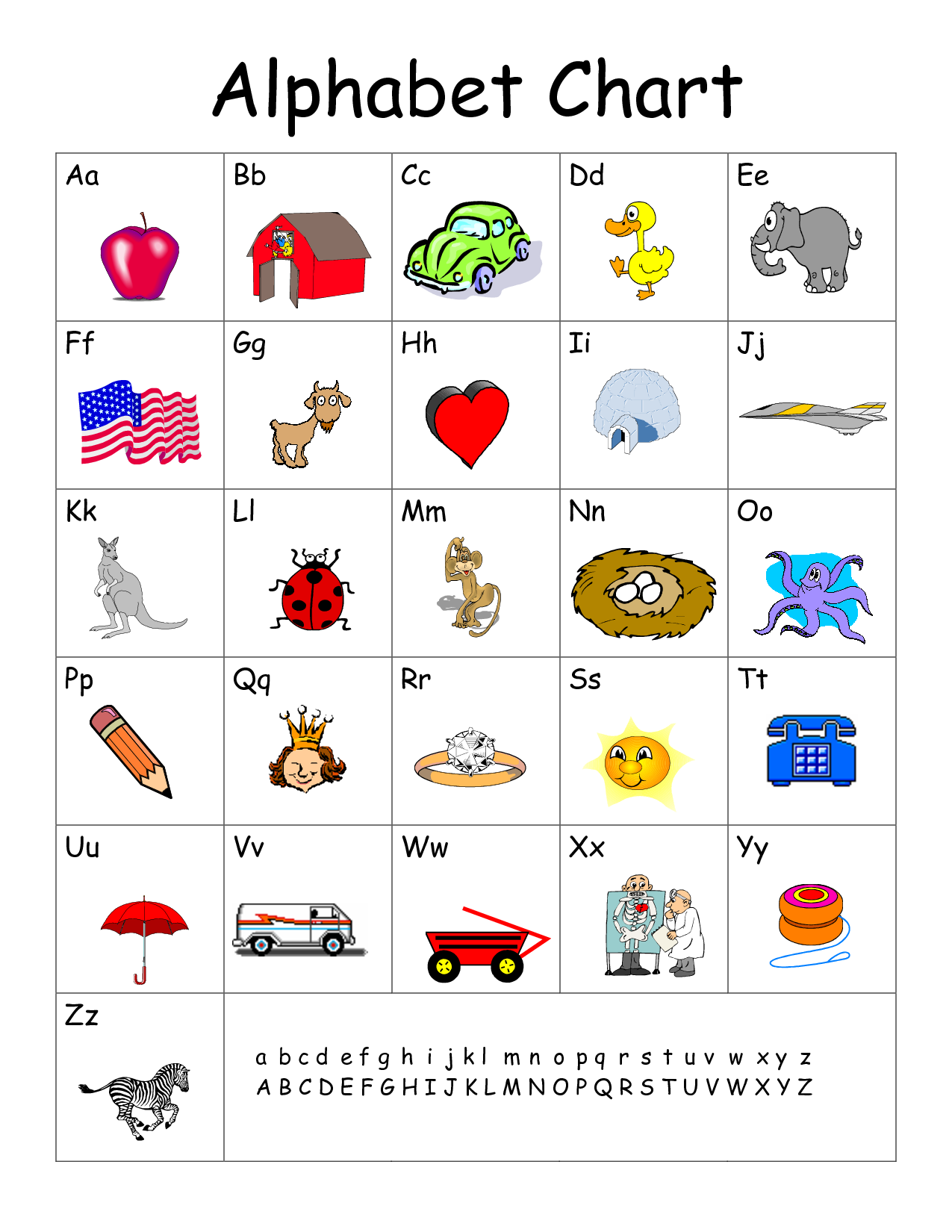Free Alphabet Charts / 6 Best Printable Manuscript Alphabet Chart