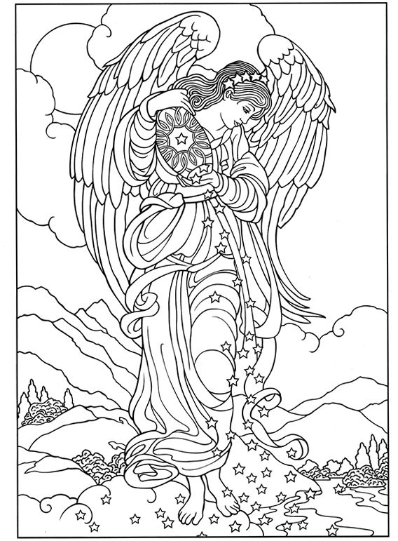 5 Best Images of Free Printable Adults Coloring Pages Angel - Free