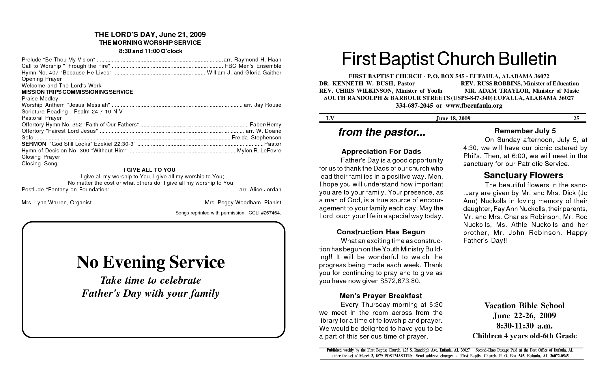 Microsoft Office Church Bulletin Templates Downloadable