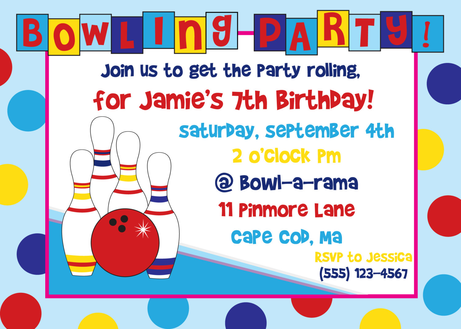 5 Best Images of Free Printable Bowling Party Invitations Templates