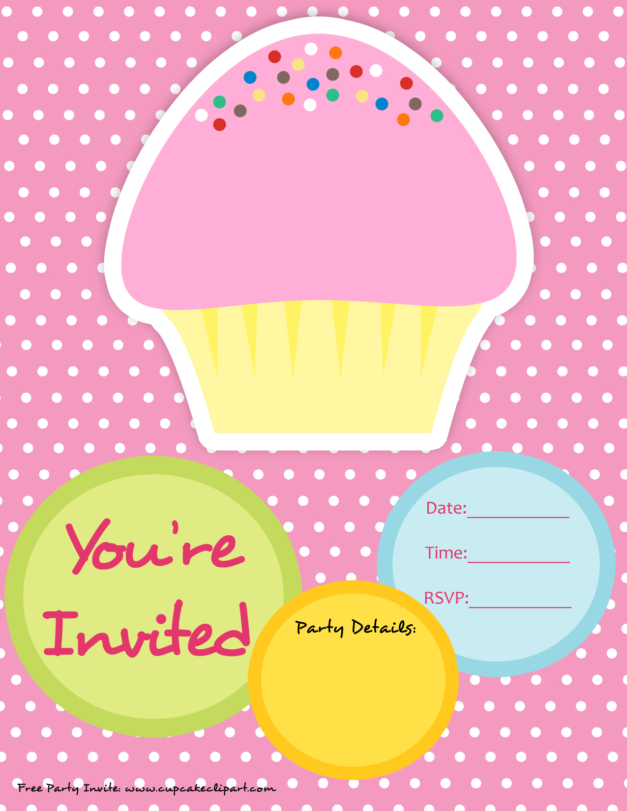 Cupcake Birthday Invitations Free Printable