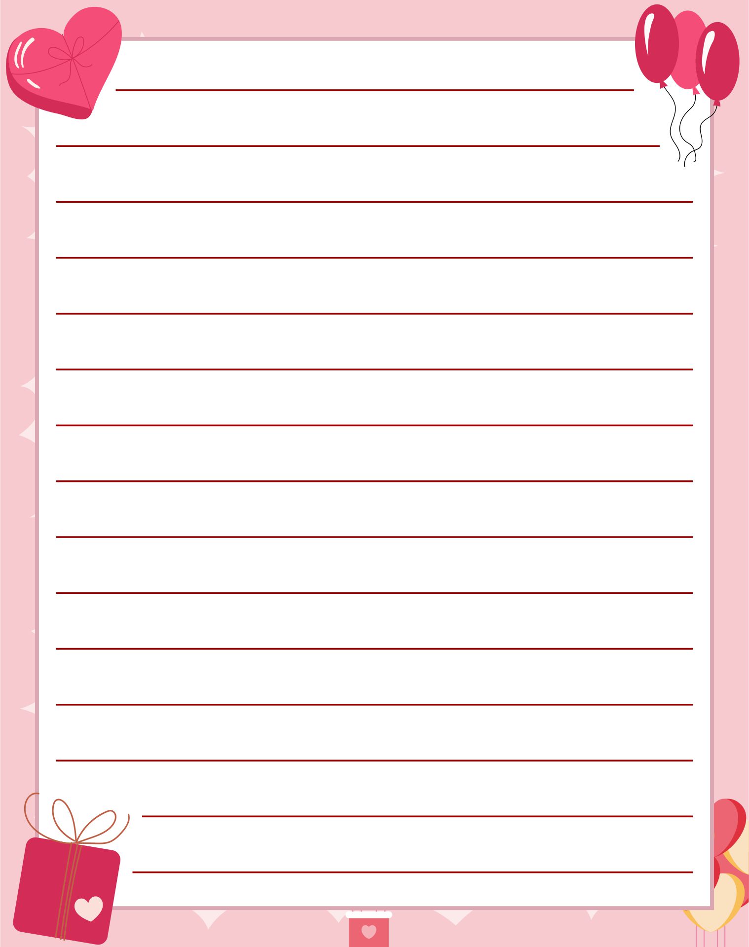 9 Best Images of Free Valentine Printable Note Paper - Printable Valentine Writing ...2550 x 3300