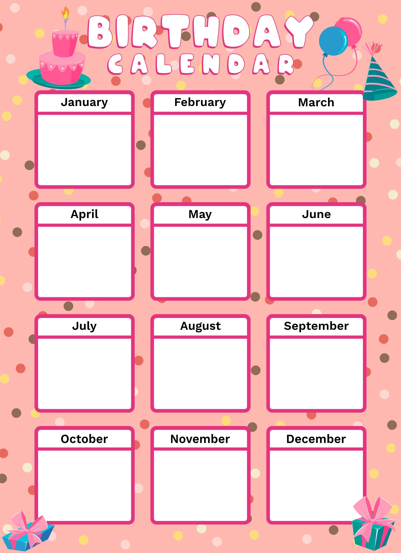 Printable Birthday Months Printable Word Searches