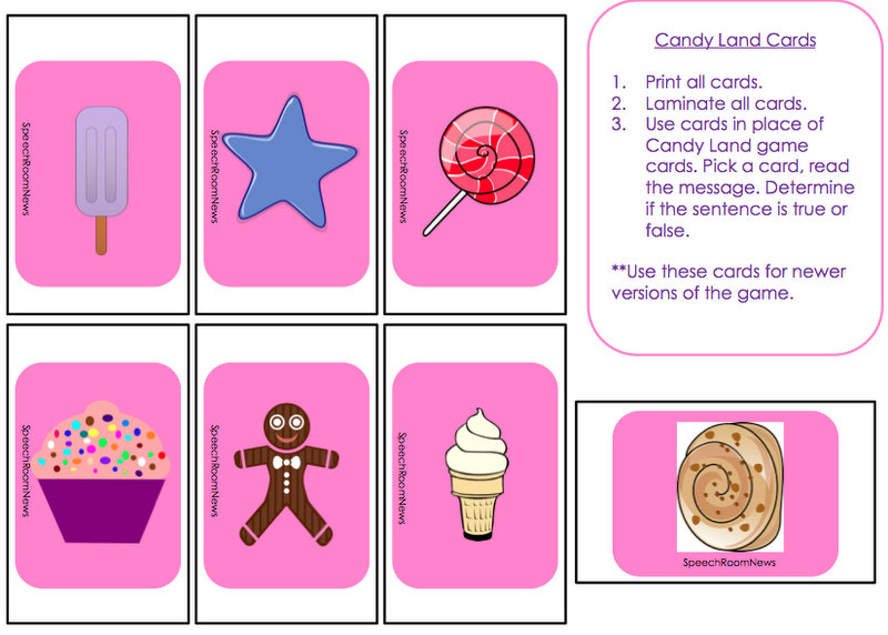 Candy Land Cards Printable