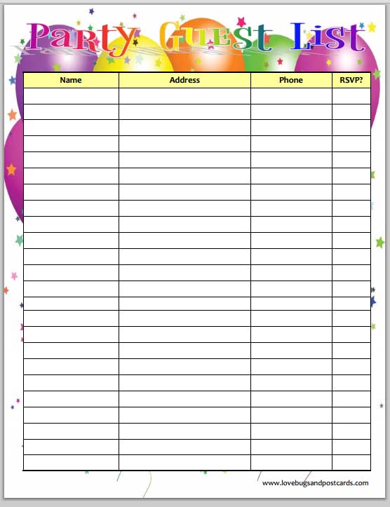 8 Best Images of Party Printable Birthday List Free Printable
