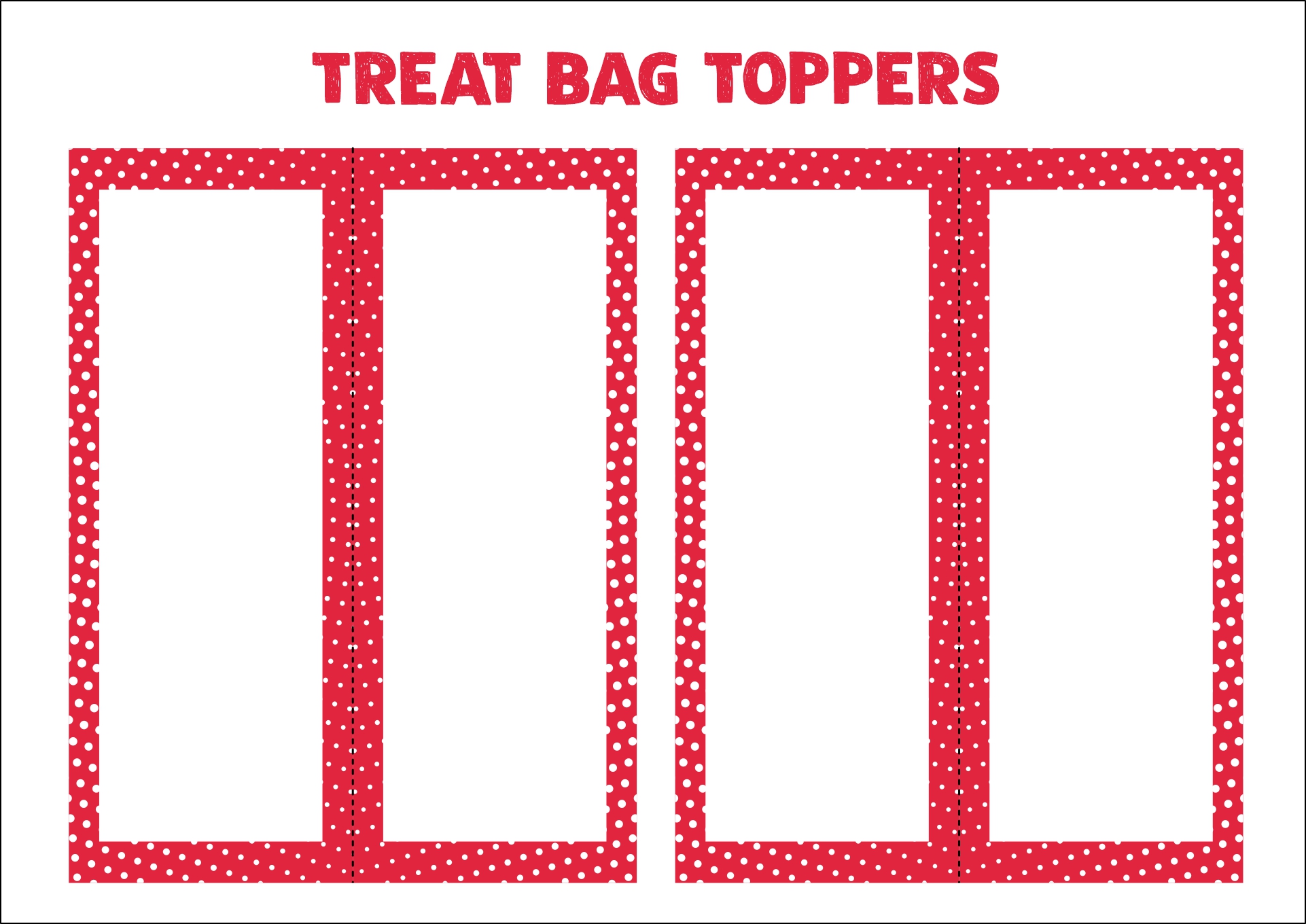 Free Printable Treat Bag Toppers Templates