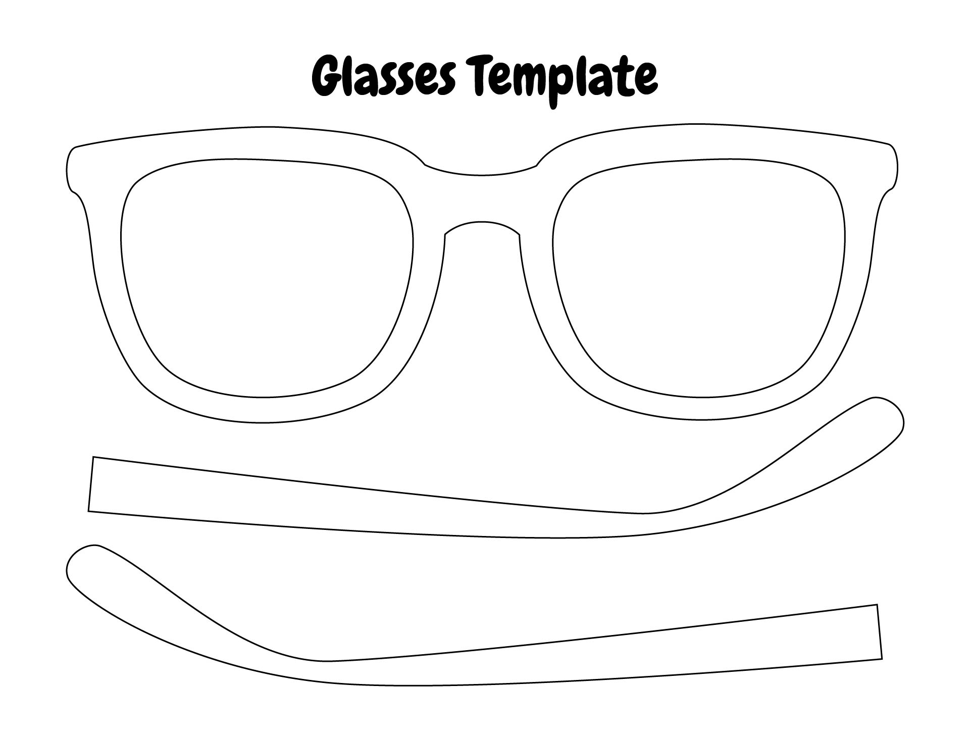 Free Printable Glasses Template Printable