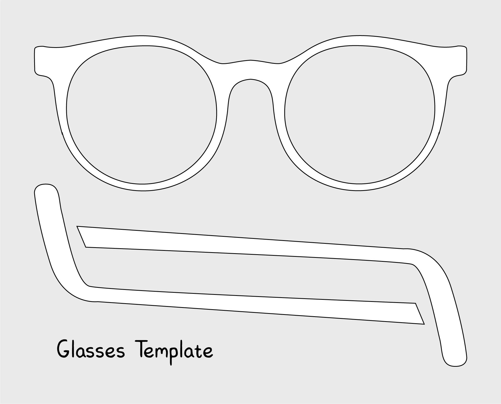 5 Best Images Of Printable Eyeglasses Template Glasses Template Cut 