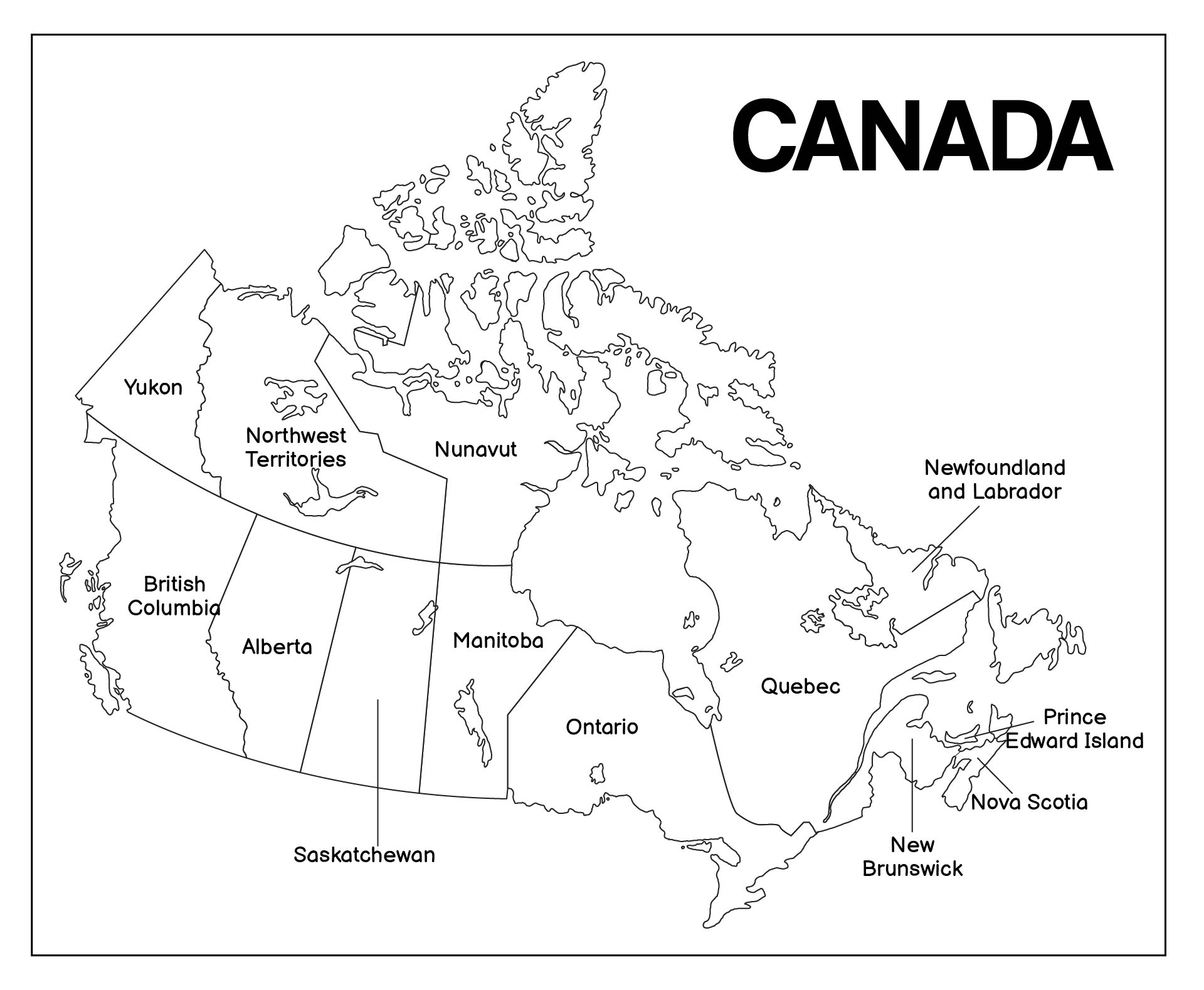7 Best Images of Printable Outline Maps Of Canada - Blank Canada Map
