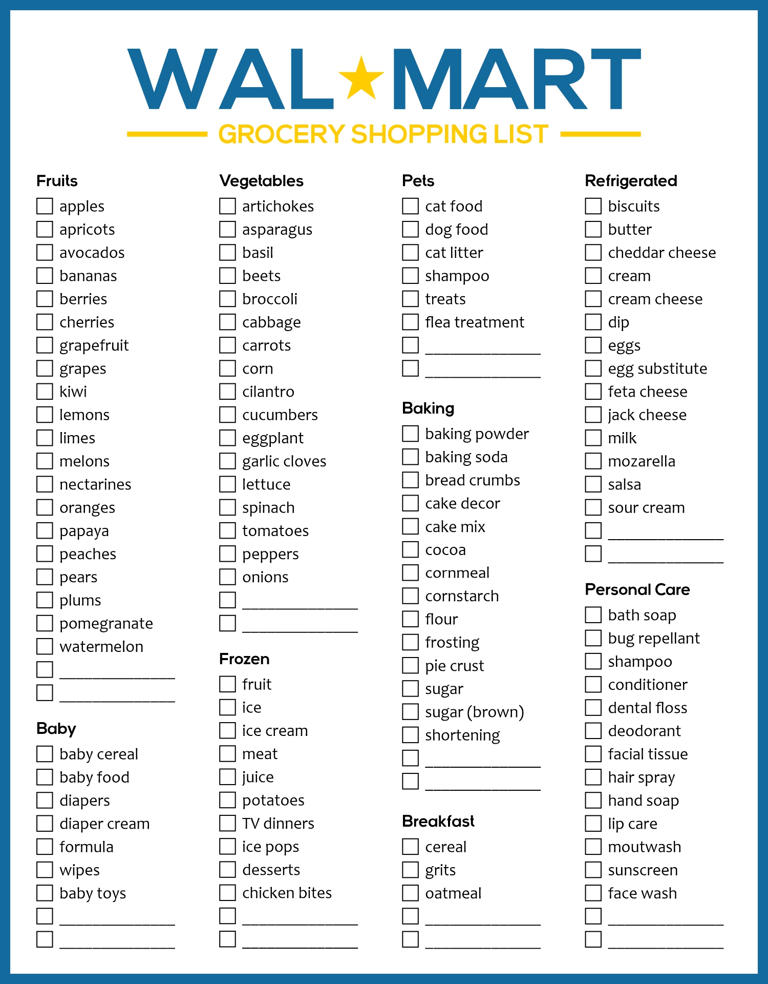 Free Printable Walmart Grocery List Free Printable Templates Free Printable Walmart Grocery List Free Printable Templates