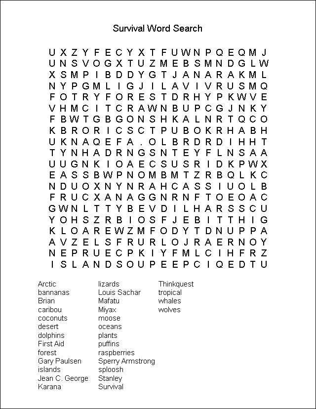 Hard adult word search printable