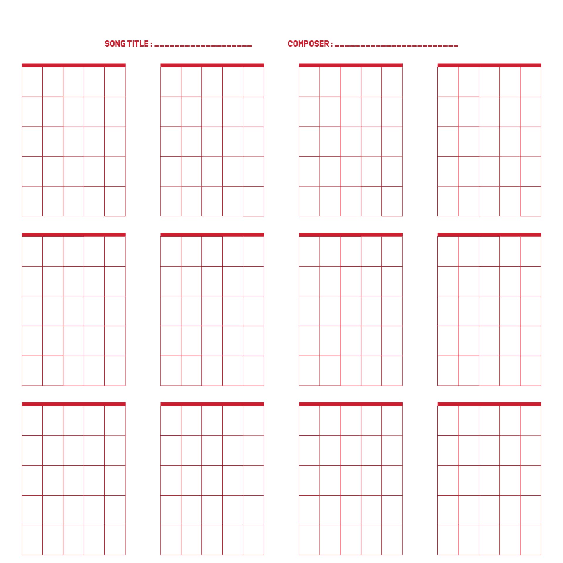 Blank Guitar Chord Diagrams Guitar Chords Guitar Chord Sheet Guitar 