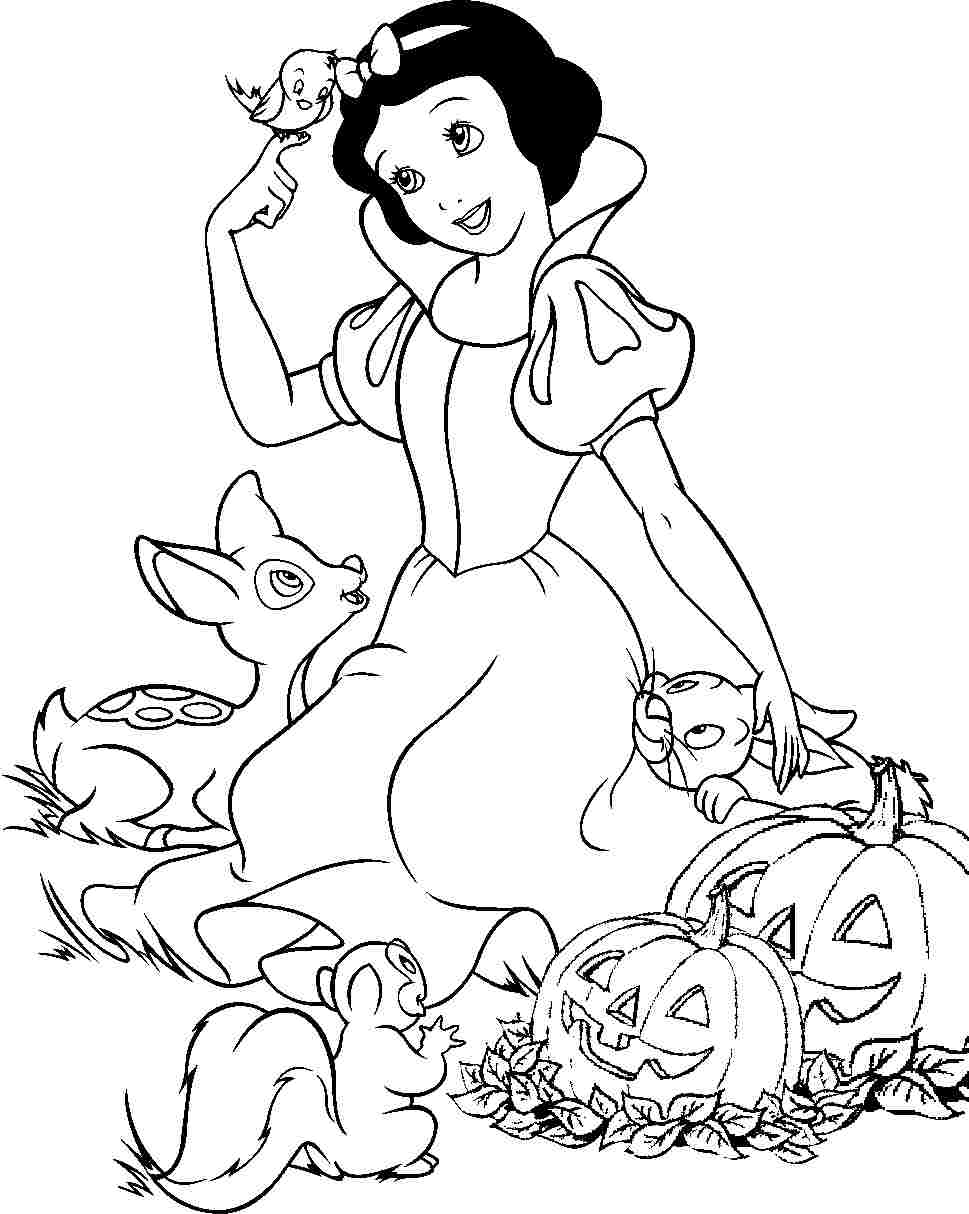 Disney Princess Snow White Coloring Page Sketch Coloring Page