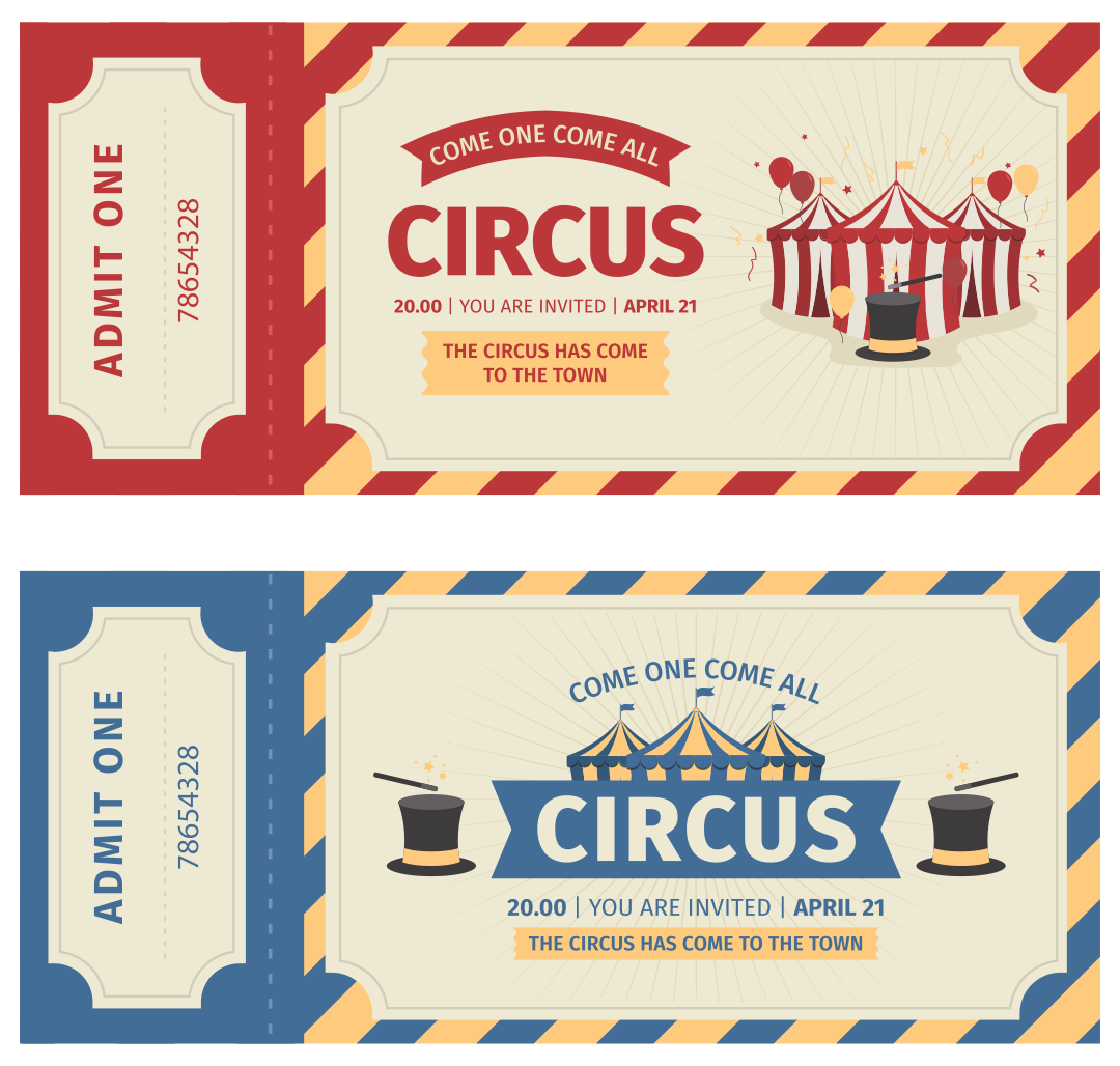 Free Printable Circus Ticket Template Printable Templates