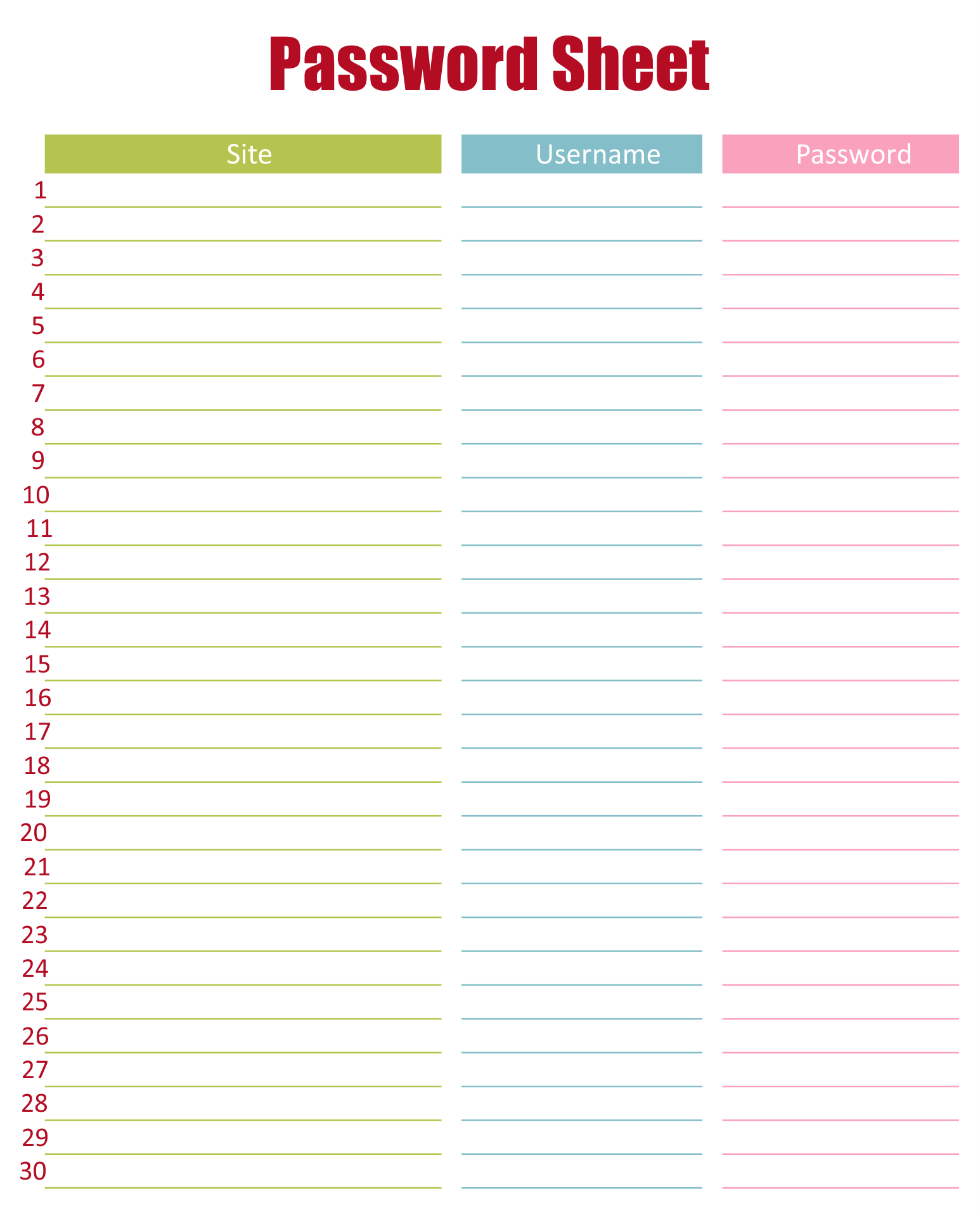5 Best Images Of Free Printable Password Log Sheets Free Printable