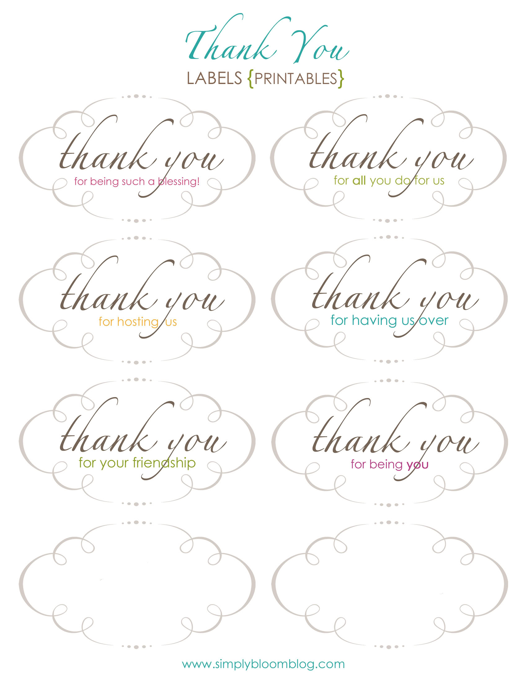 4 Best Images of Free Printable Thank You From Label Free Printable
