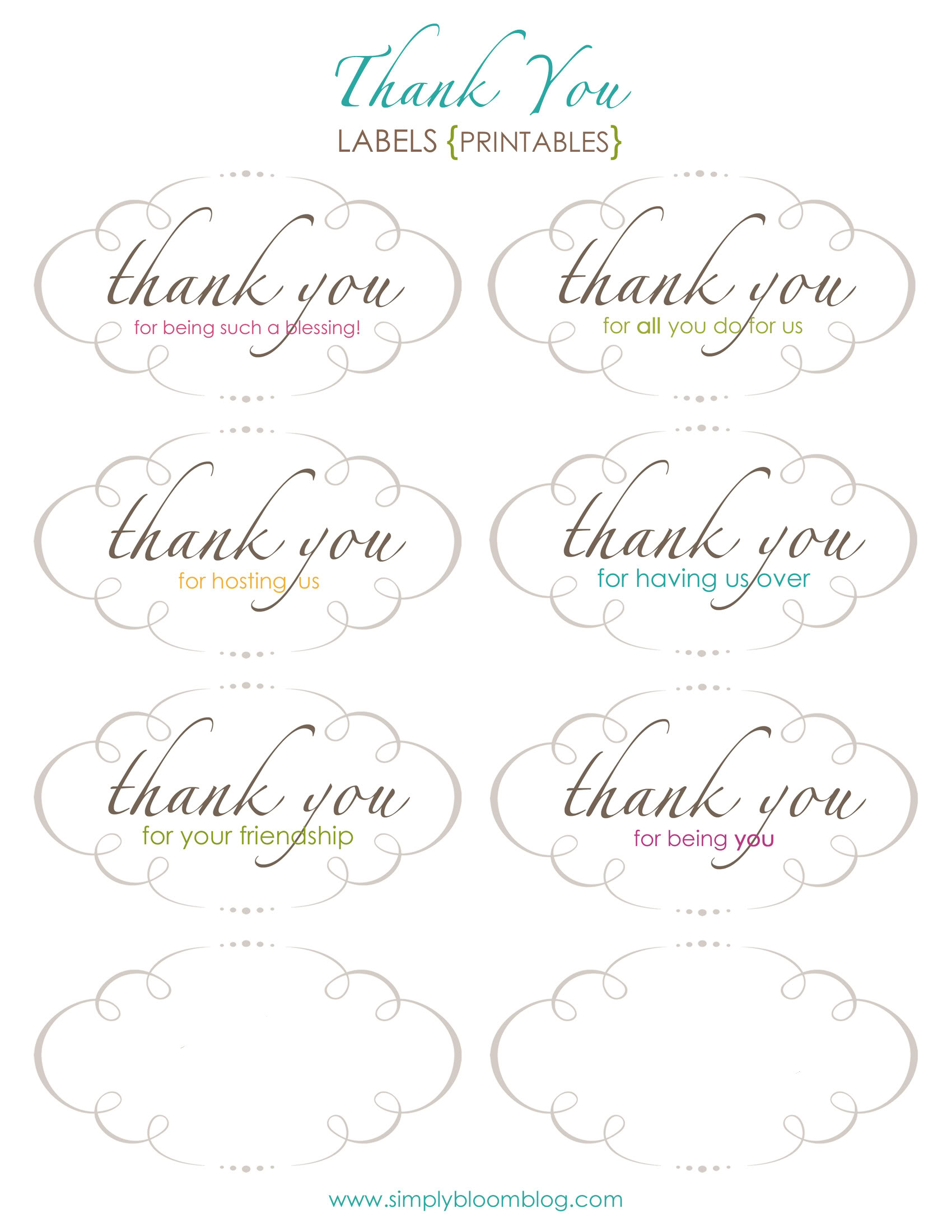 Free Printable Thank You Tags - Creations by Kara