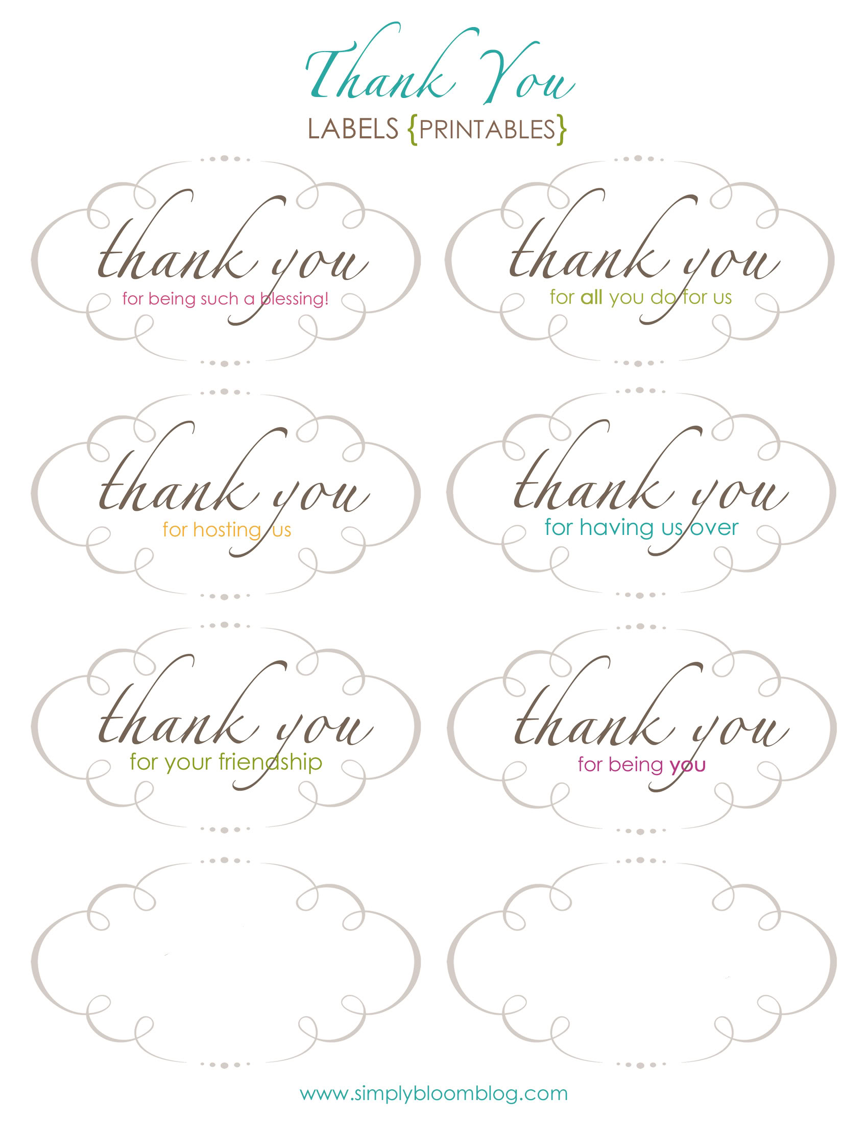 4 Best Images Of Free Printable Thank You From Label Free Printable