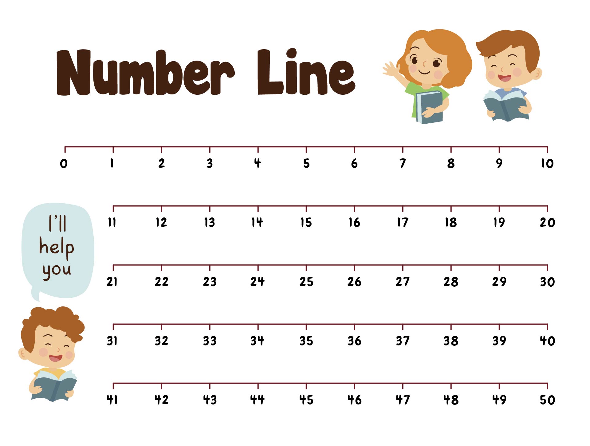 6 Best Images of Printable Number Line To 50 Large Printable Number