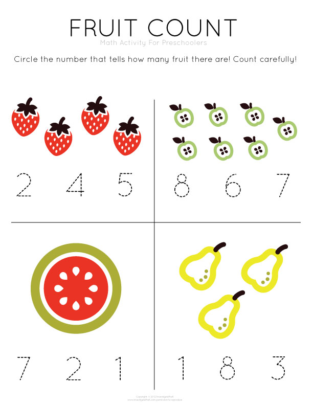 Pre K Math Worksheets Printable Free