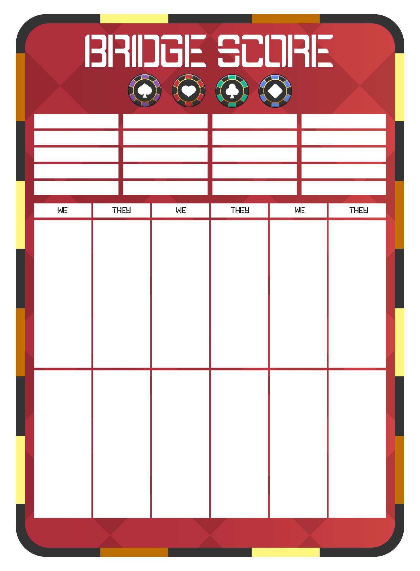 Free Printable Bridge Score Sheets Printable Word Searches
