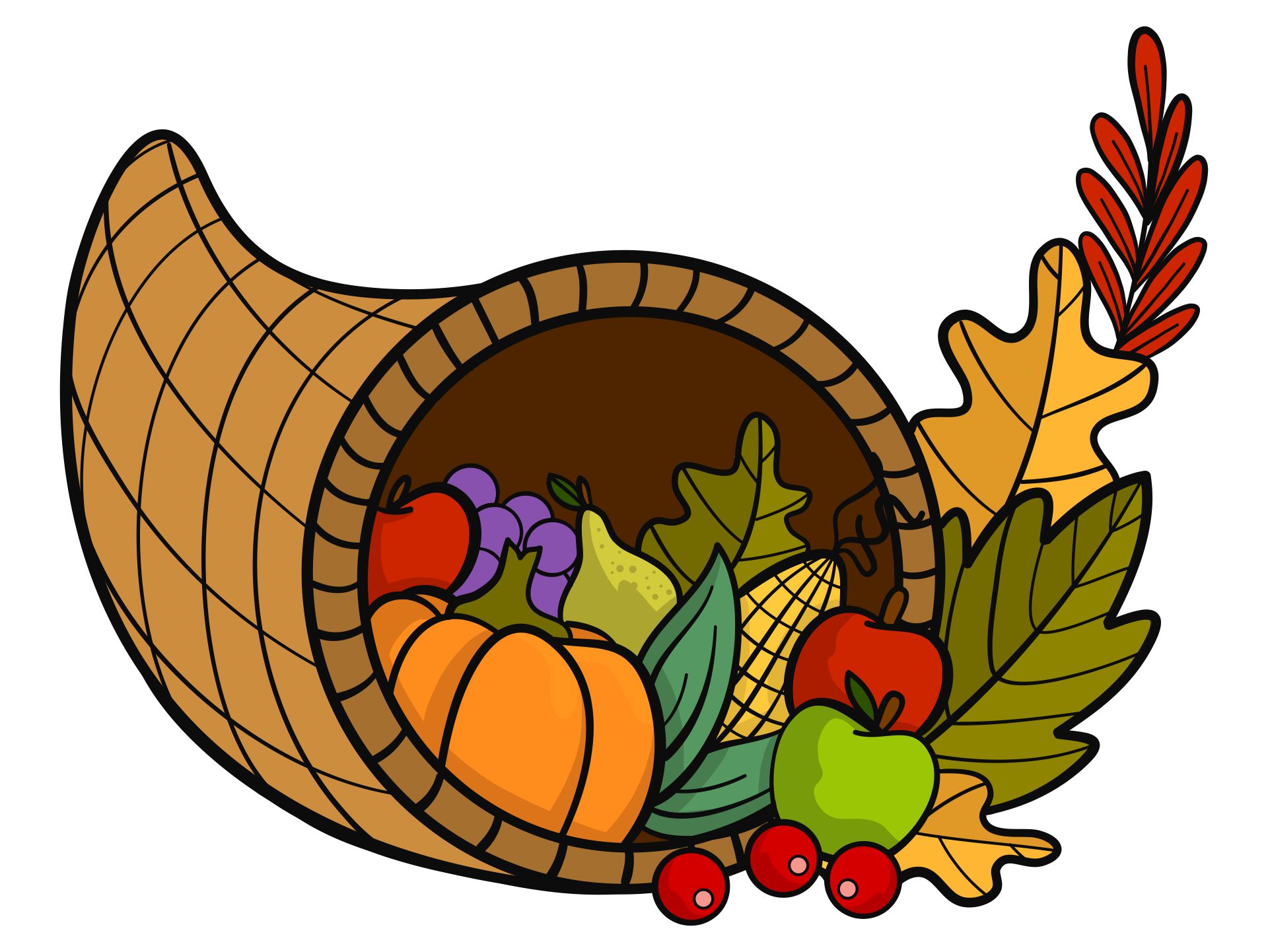 8 Best Images Of Cornucopia Fruit And Vegetable Printables Printable 