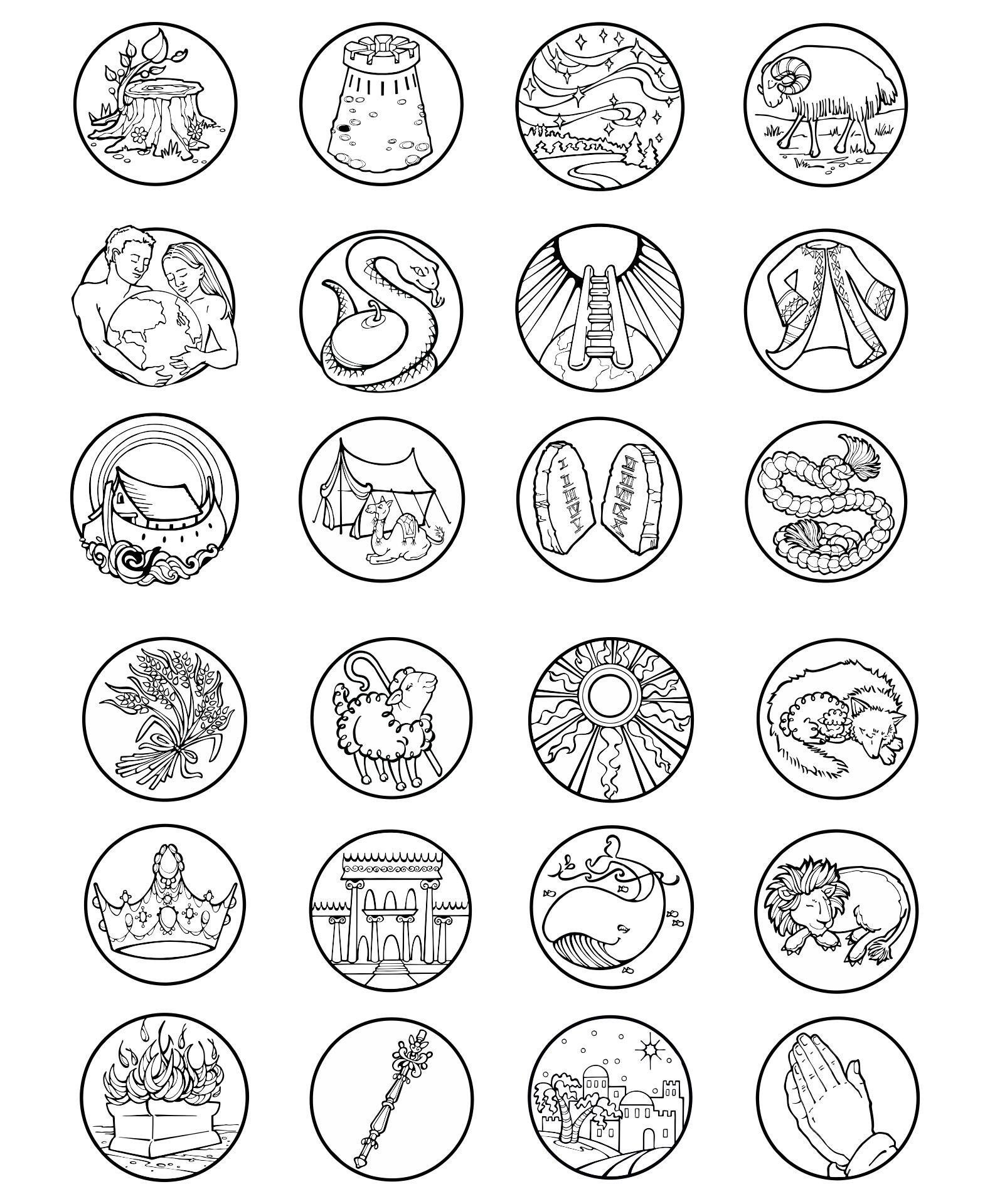 Printable Jesse Tree Ornaments Coloring Pages Sketch Coloring Page