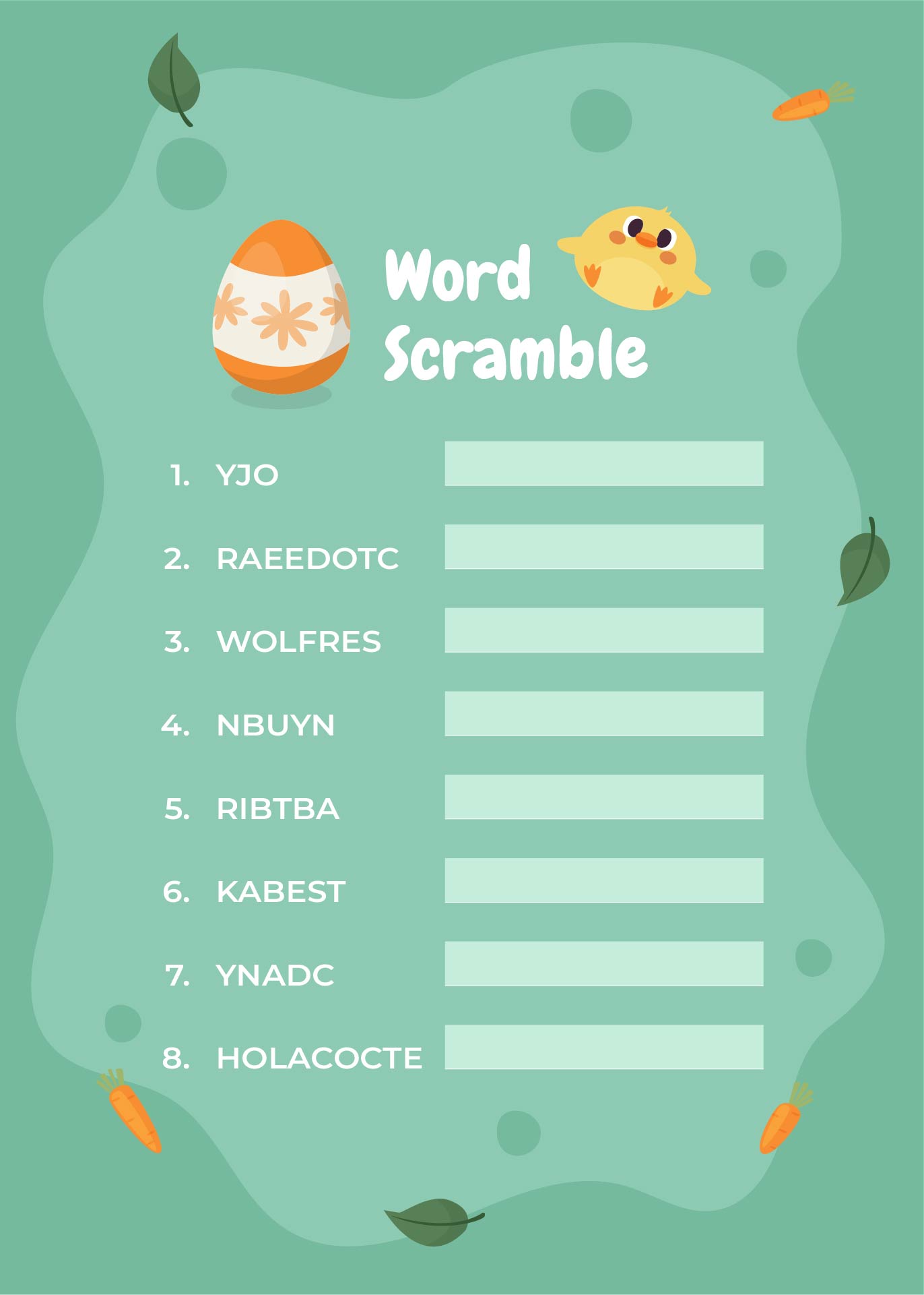 4 Best Images Of Easter Word Scramble Printable Printable Spring Word