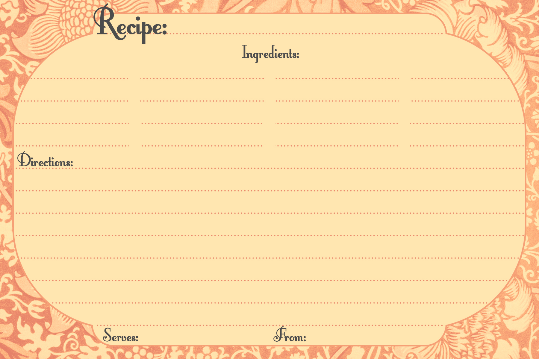 Easy Free Printable Recipe Cards 4x6