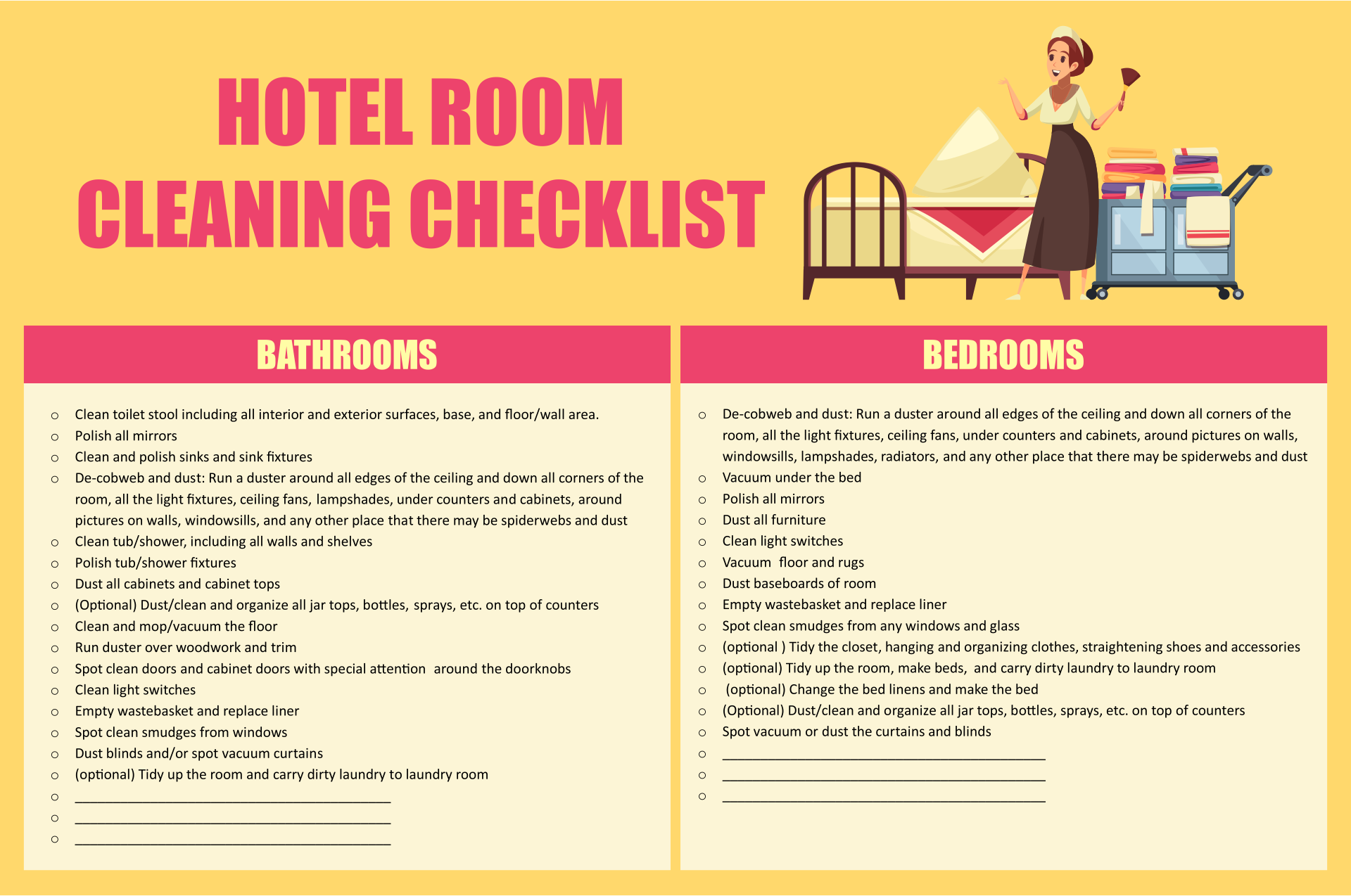 Housekeeper Checklist Template from www.printablee.com