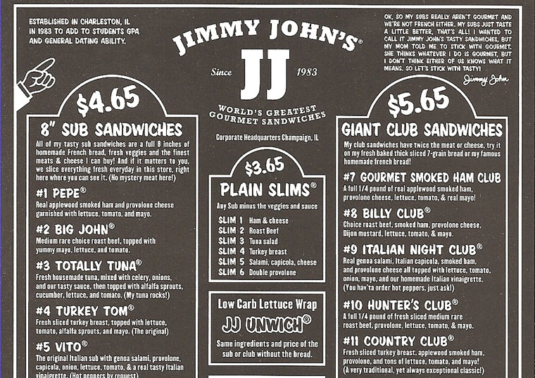 8 Best Images of Jimmy John's Menu With Prices Printable Jimmy John S