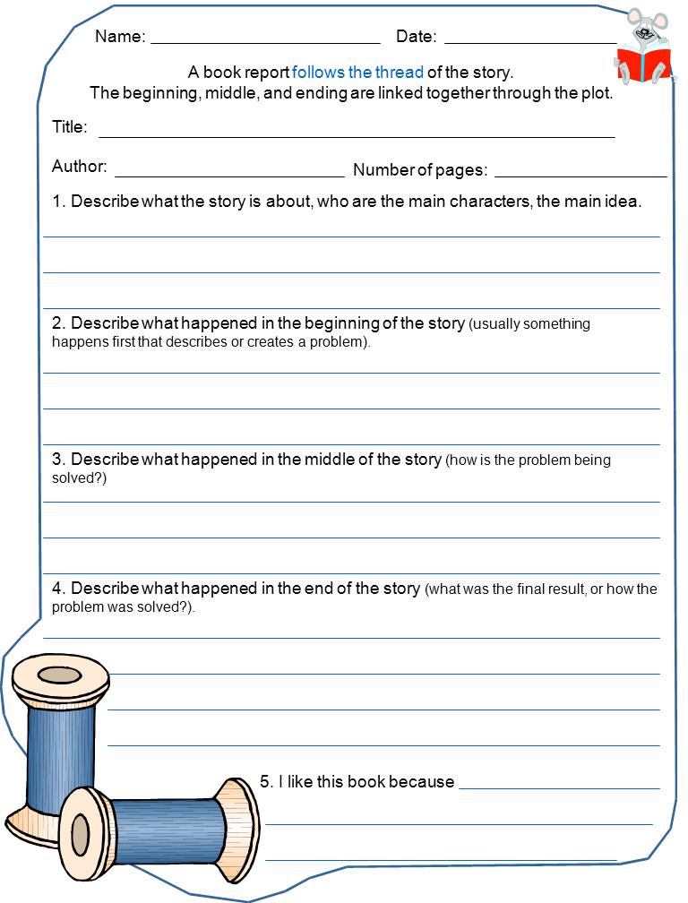 book-report-format-for-first-grade