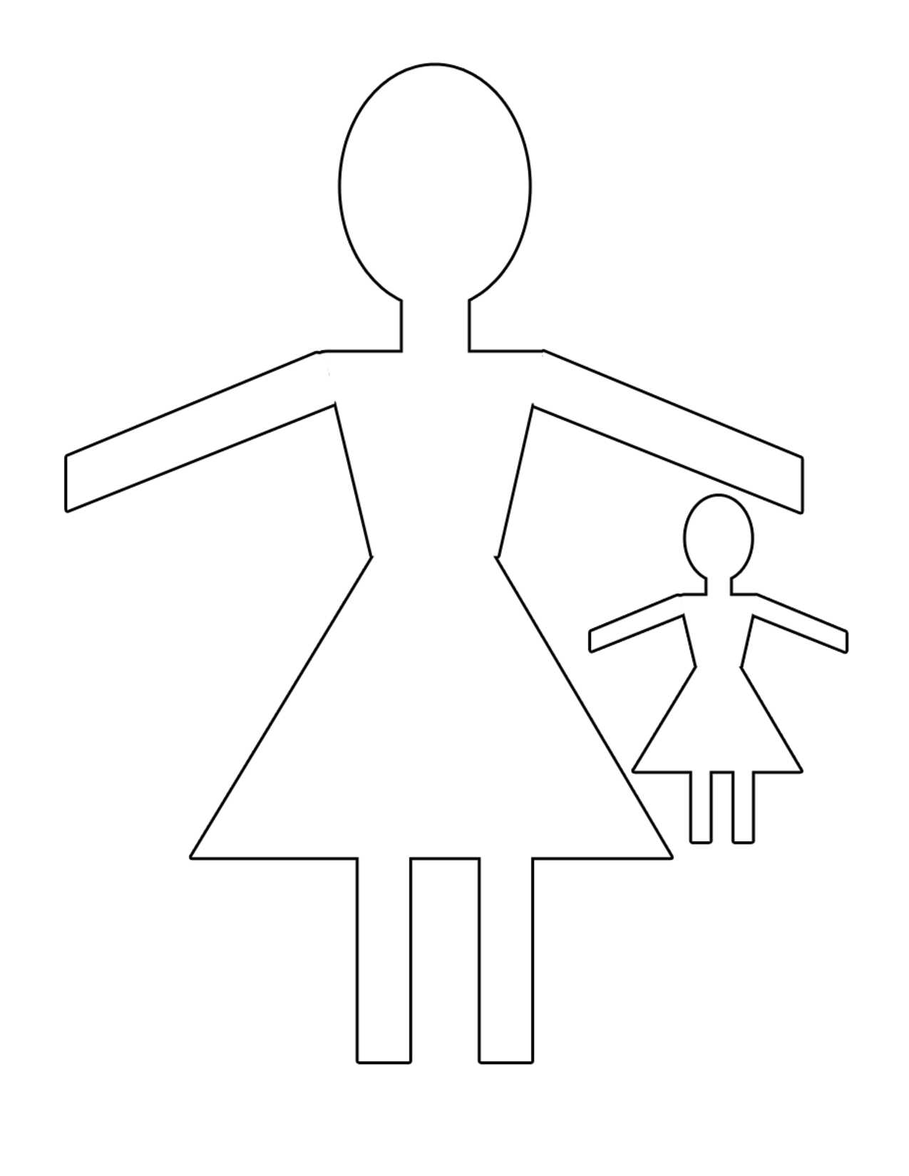 7 Best Images Of Printable Paper Doll Templates Printable Girl Paper