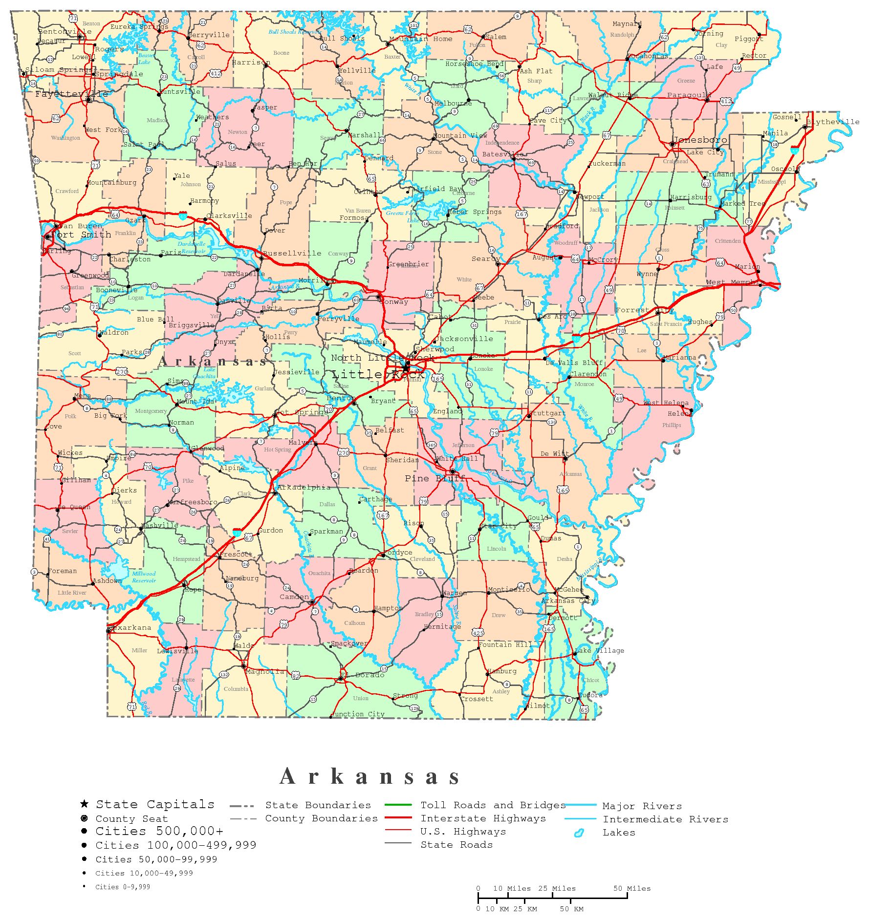 Arkansas Map Of Counties And Cities Island Maps