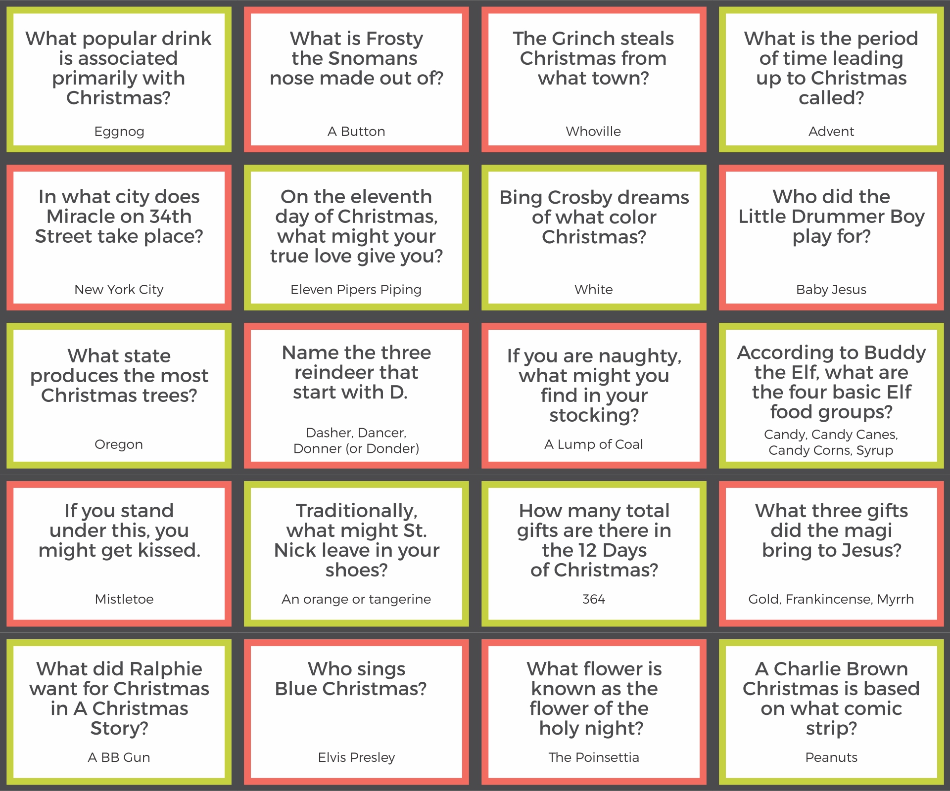 Free Christian Christmas Games Printables