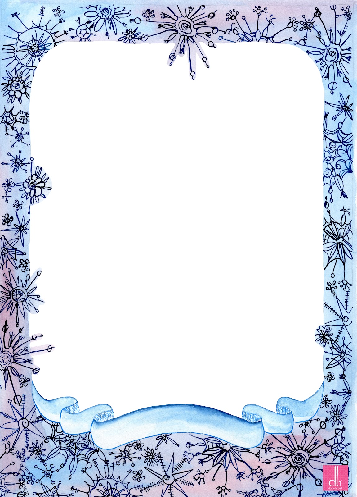 winter bordered paper