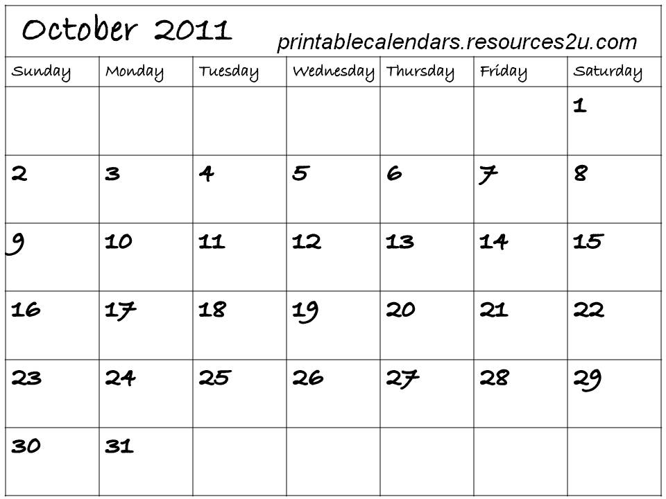 6 Best Images of Printable Blank Calendar October 2013 October 2013