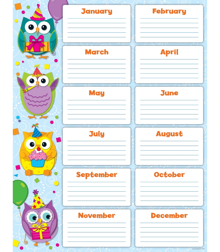 Birthday Chart Template Free Download