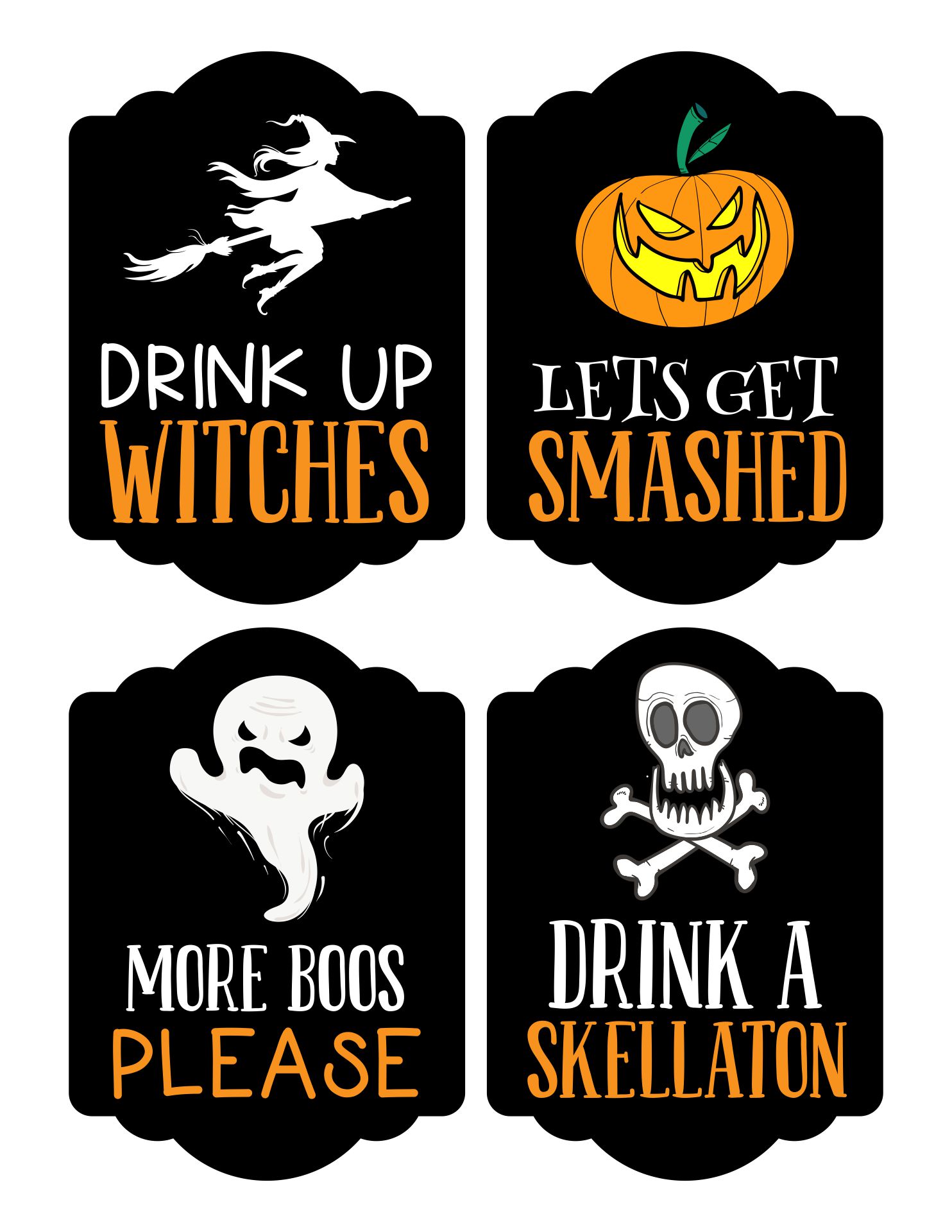 Free Printable Halloween Wine Bottle Labels