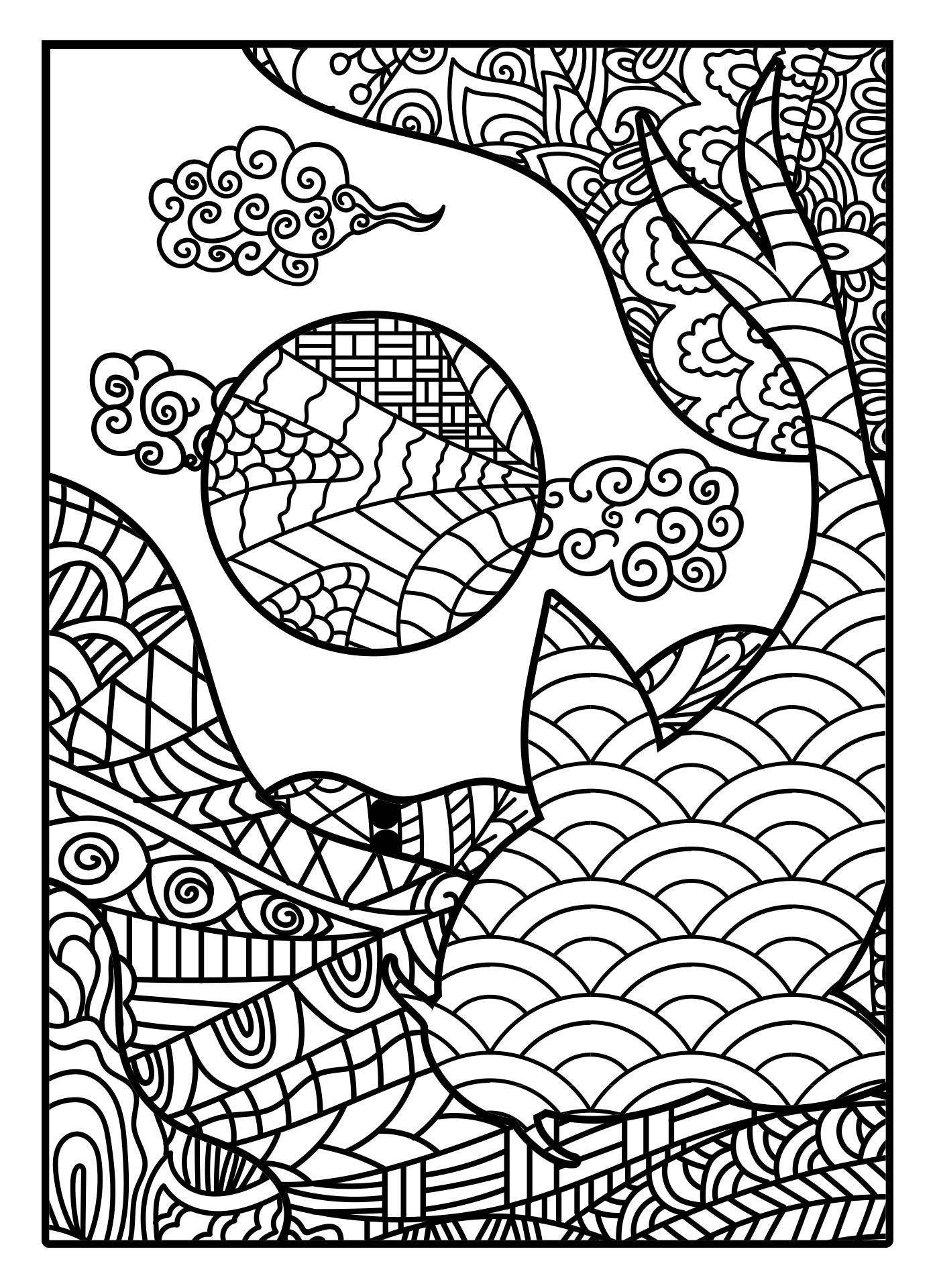 japanese art coloring pages printable - photo #7