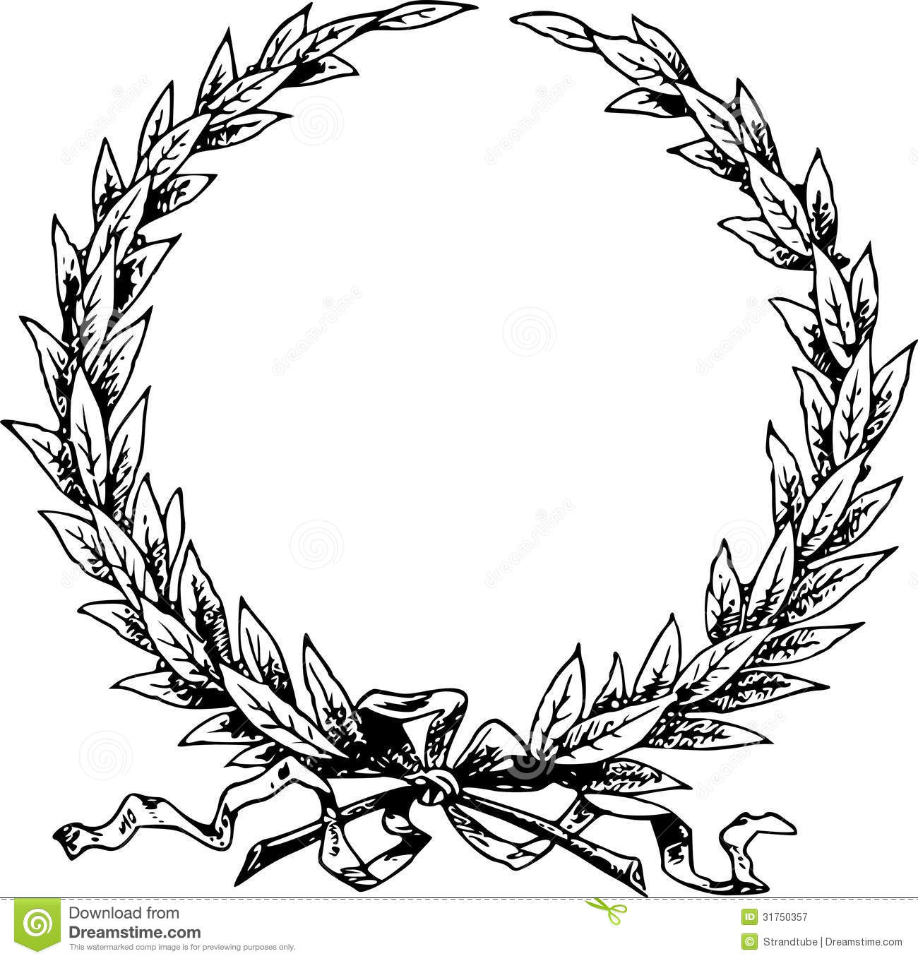 Laurel Wreath Vector Illustration Sketch Coloring Page