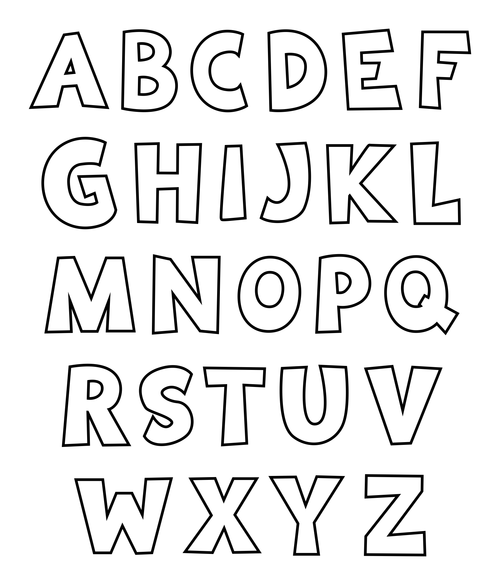 5 Best Images of Printable Alphabet Outlines Printable Alphabet