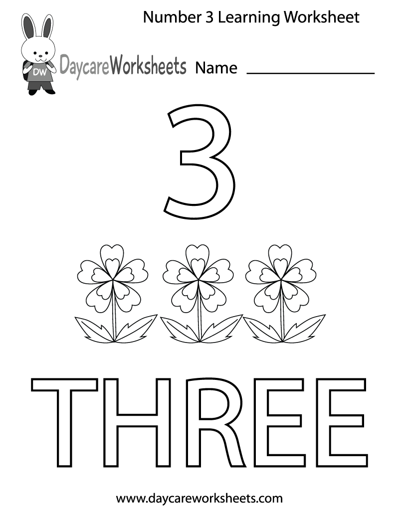 Number 3 Worksheets Pdf