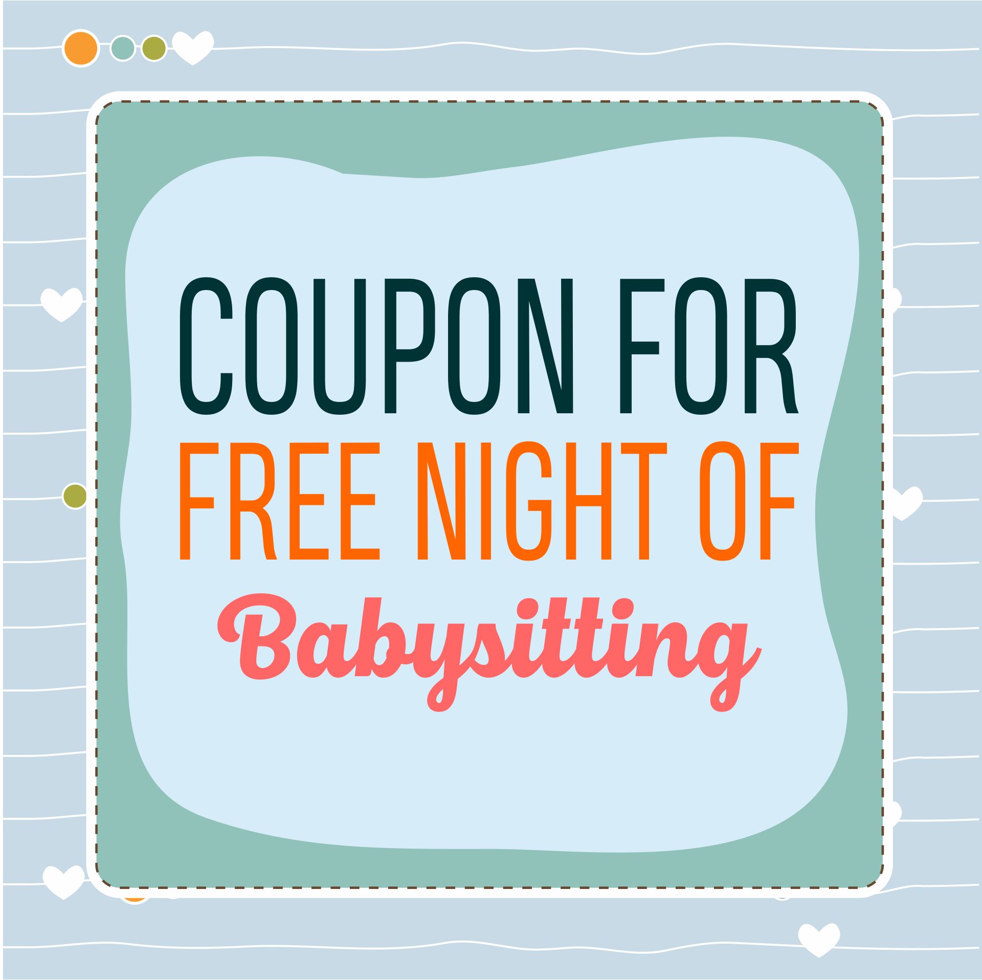 Free Printable Babysitting Coupon Template Printable Templates