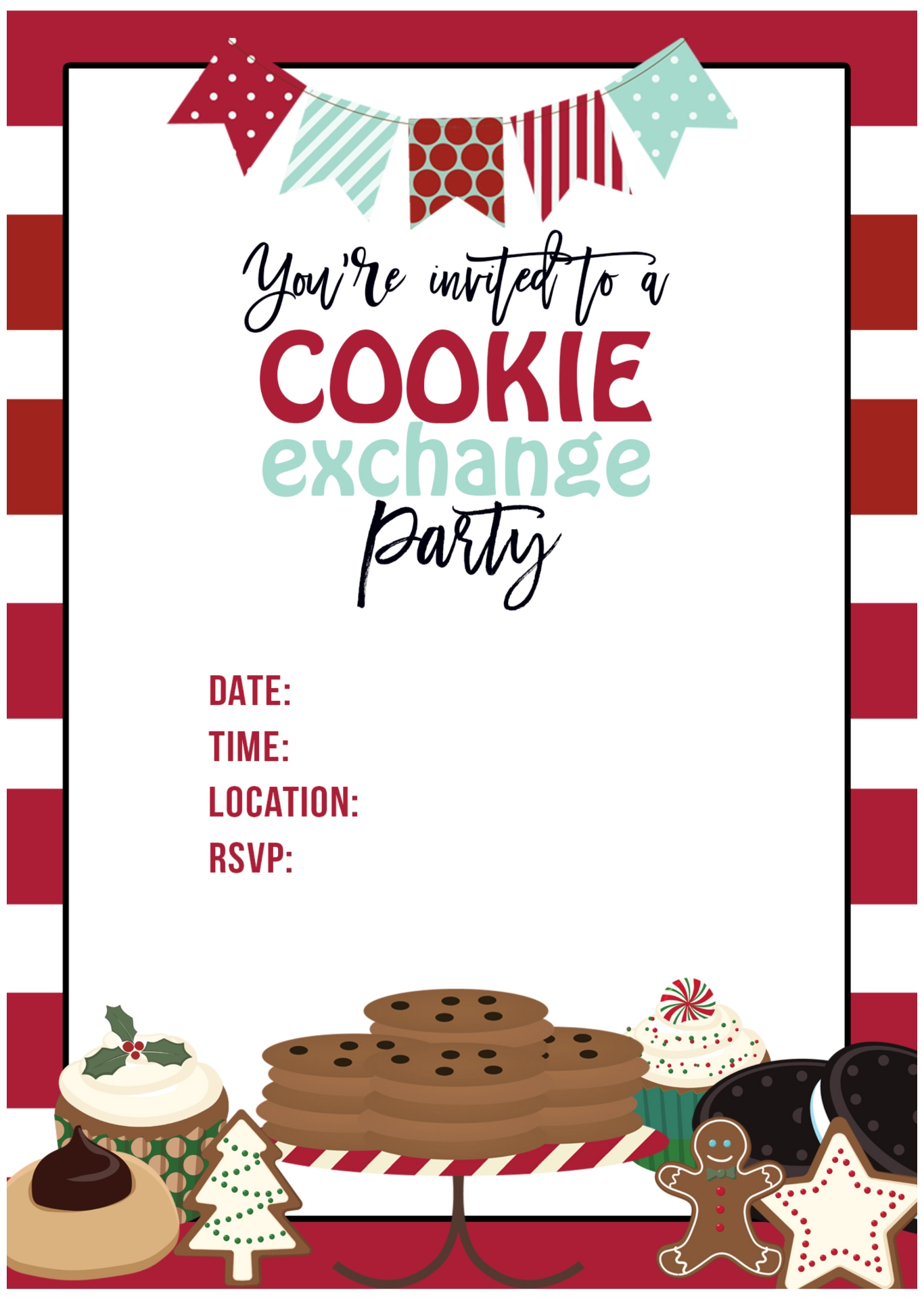 Free Printable Free Cookie Exchange Invitation Template Printable 