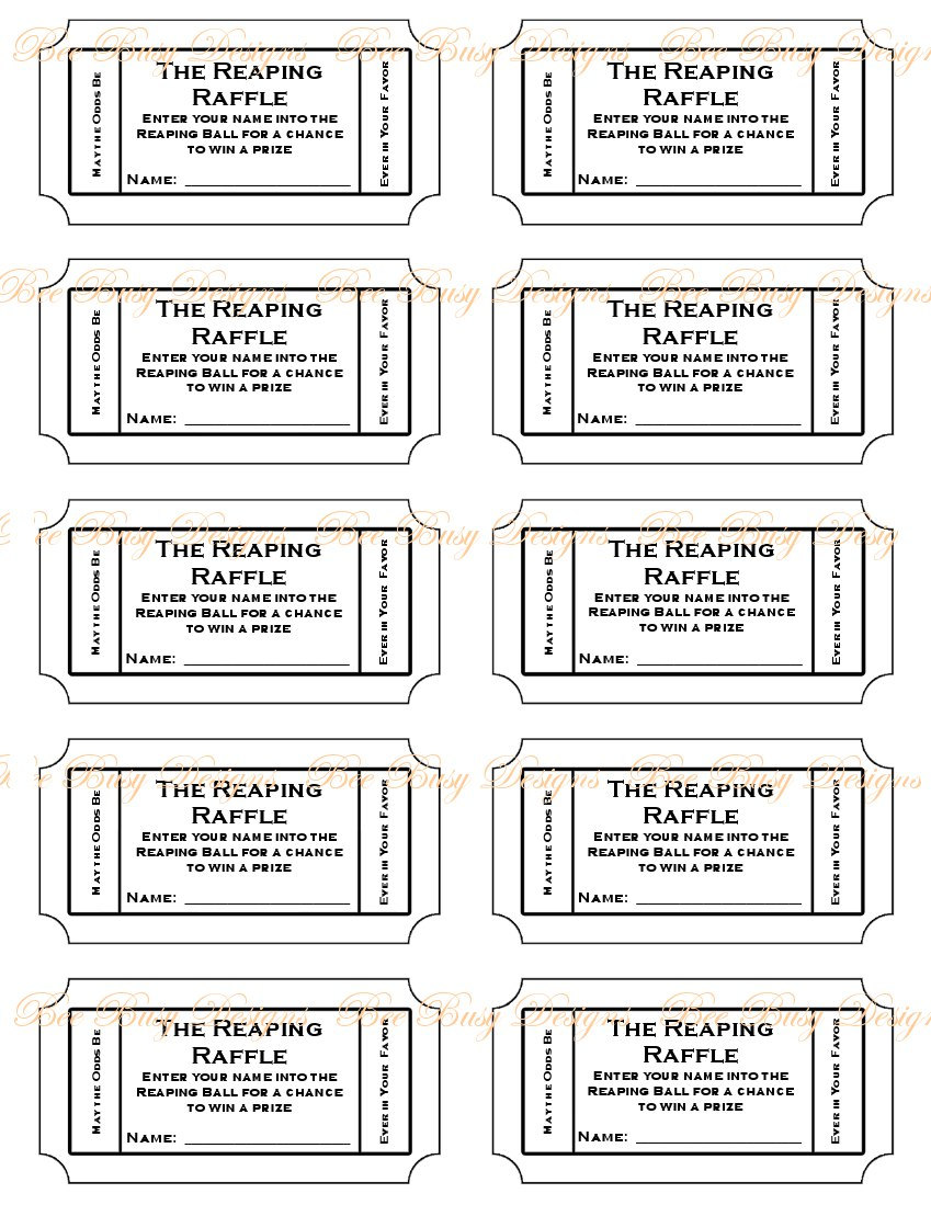 Diaper Raffle Tickets Template Printable Printable Templates