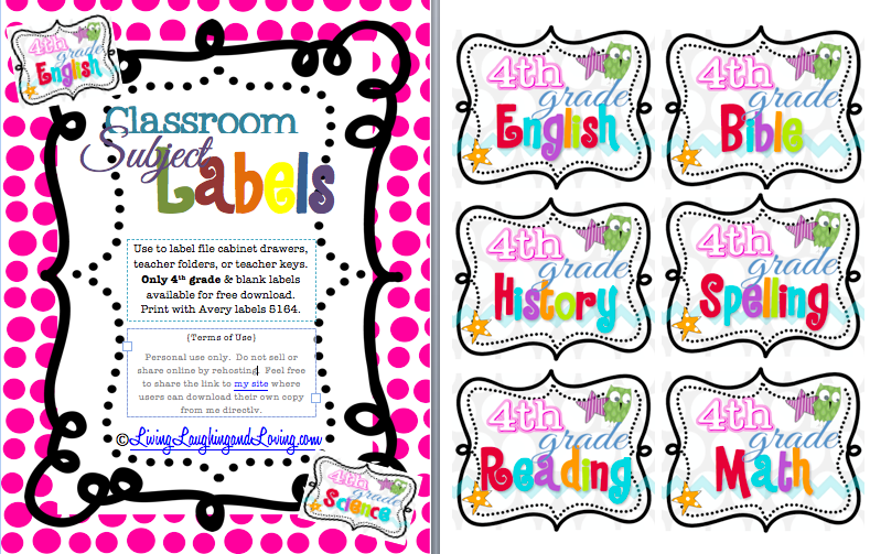 5 Best Images of Subject Labels Printable Classroom Subject Labels