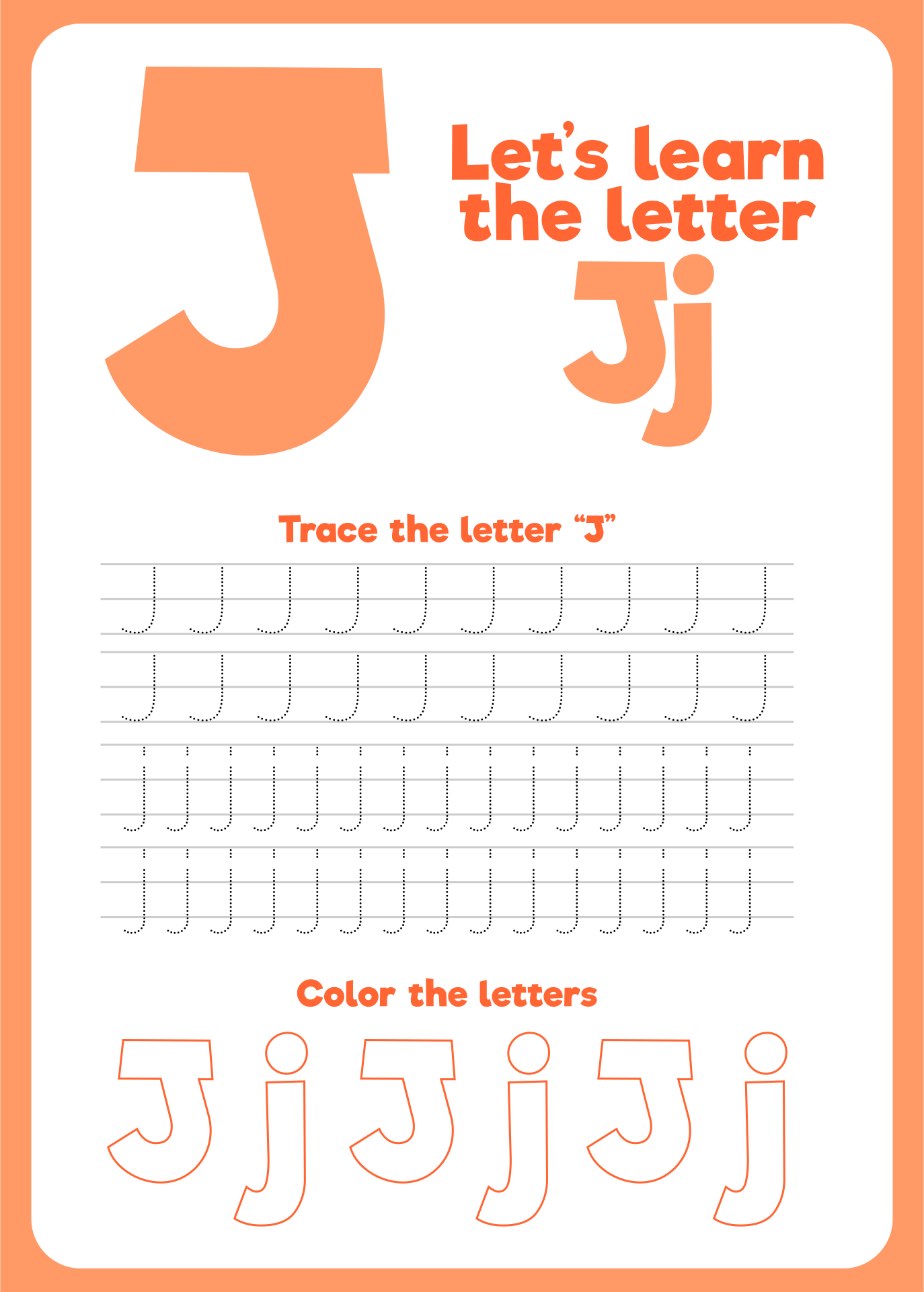 preschool printable preschool letter j Kids page: alphabet letter j worksheet